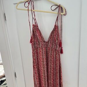 Saivana Red and White Sleeveless Sundress